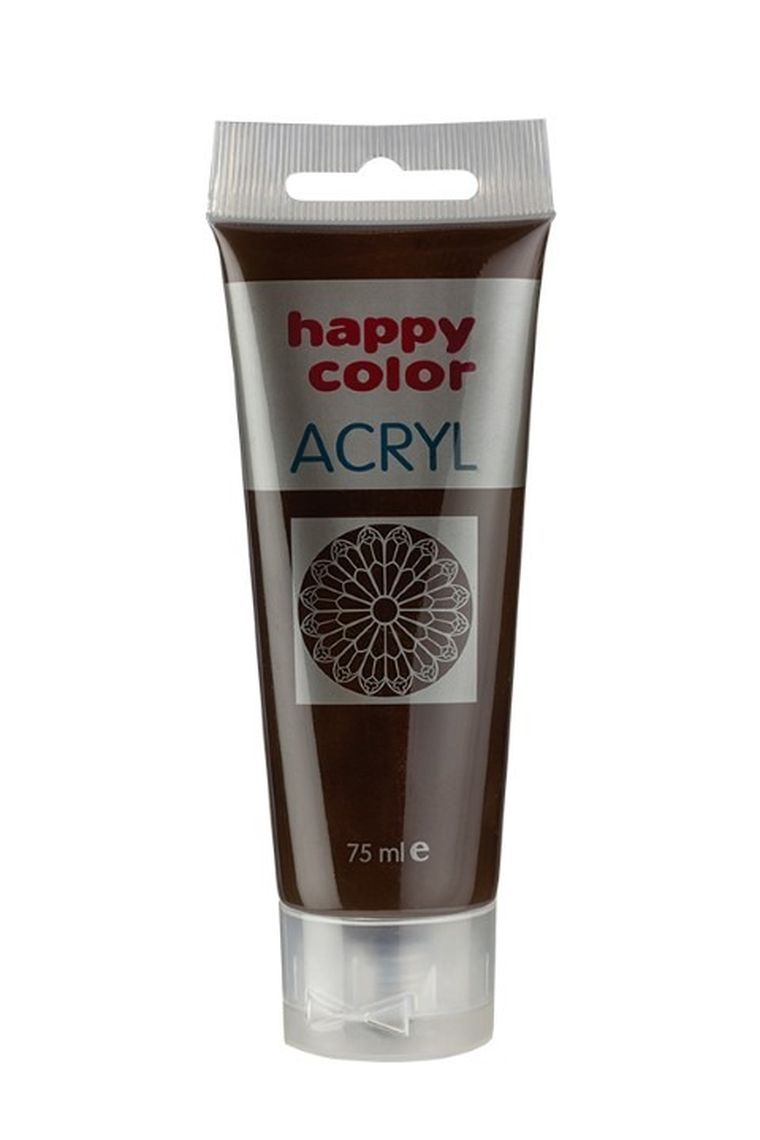 Happy Color, farba akrylowa, ciemnobrązowa, 75 ml