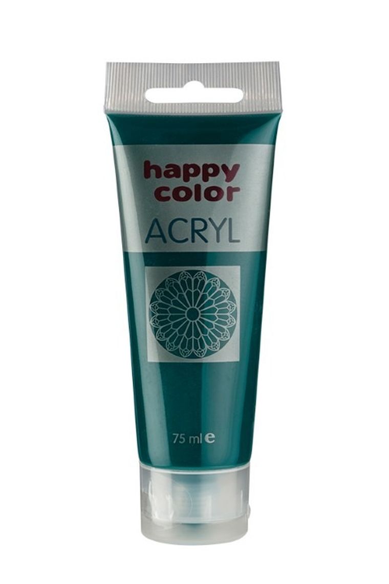 Happy Color, farba akrylowa, ciemnozielona, 75 ml