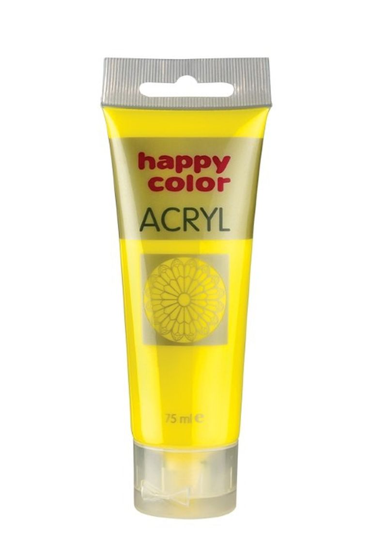 Happy Color, farba akrylowa, cytrynowa, 75 ml