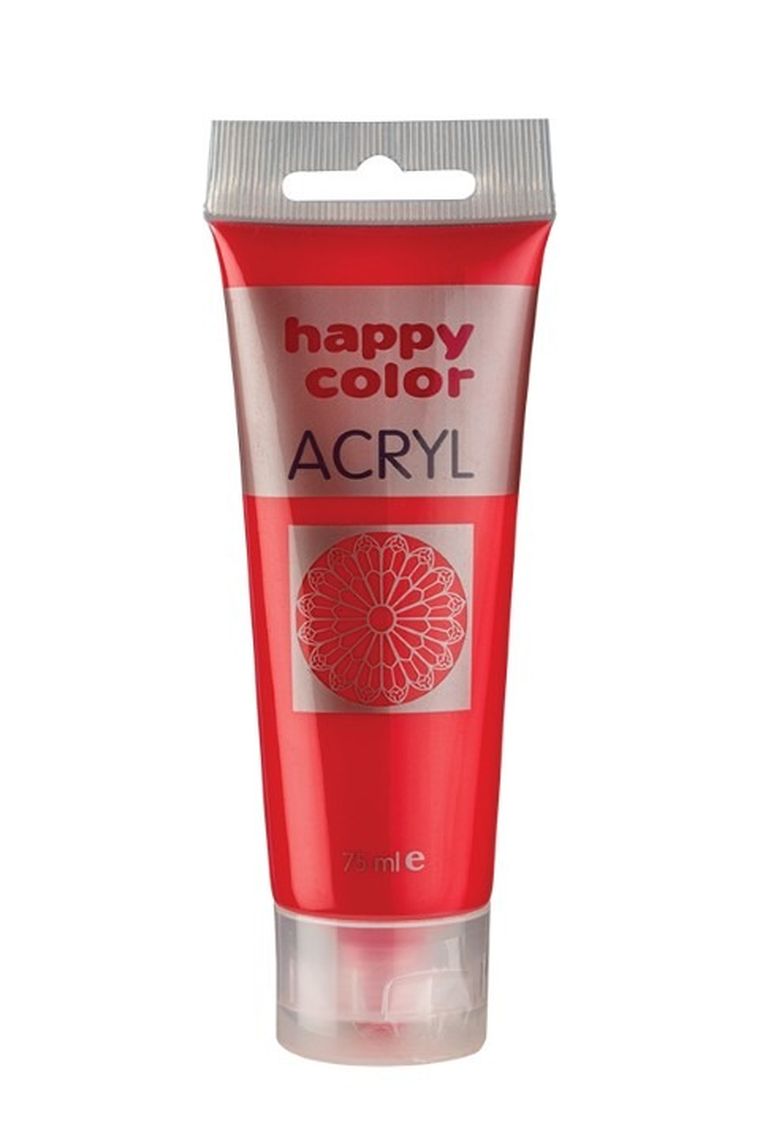 Happy Color, farba akrylowa, czerwona, 75 ml