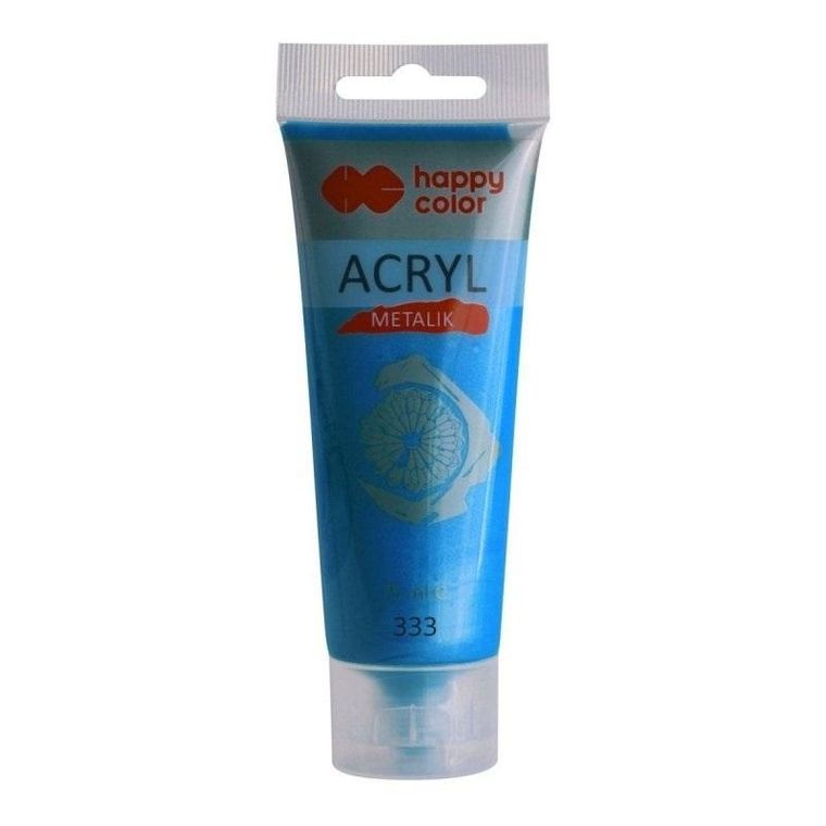 Happy Color, farba akrylowa, granatowy metalik, 75 ml