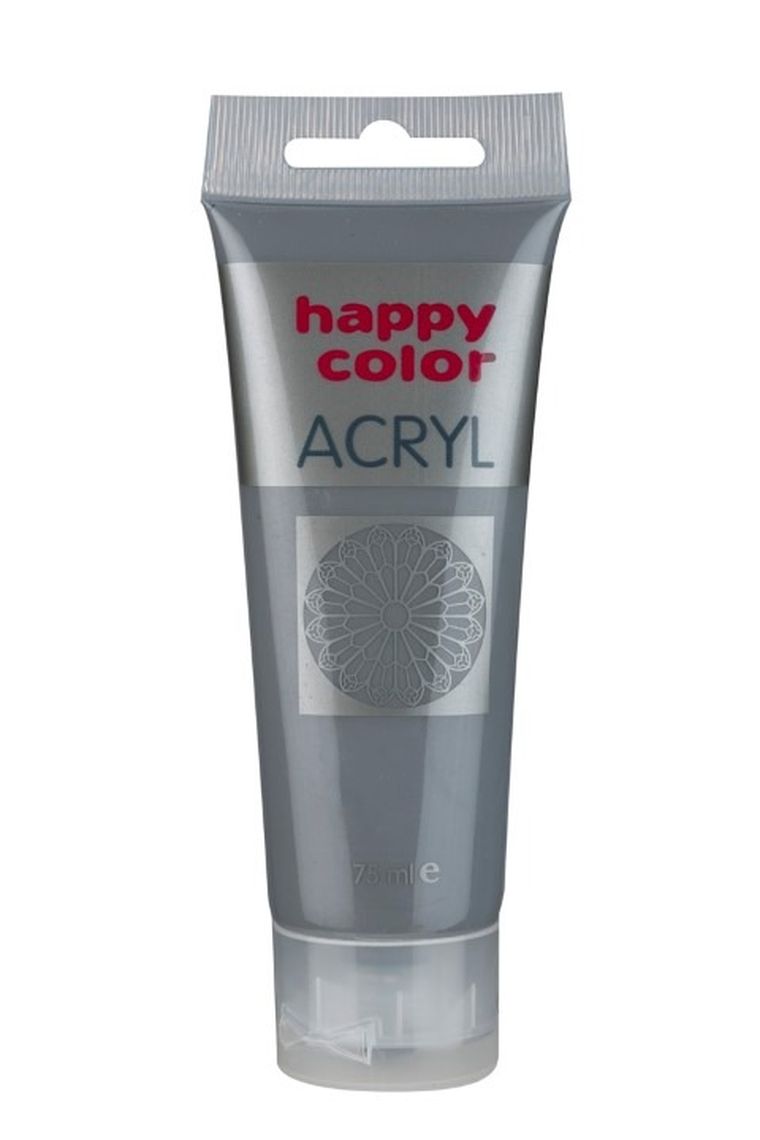 Happy Color, farba akrylowa, szara, 75 ml