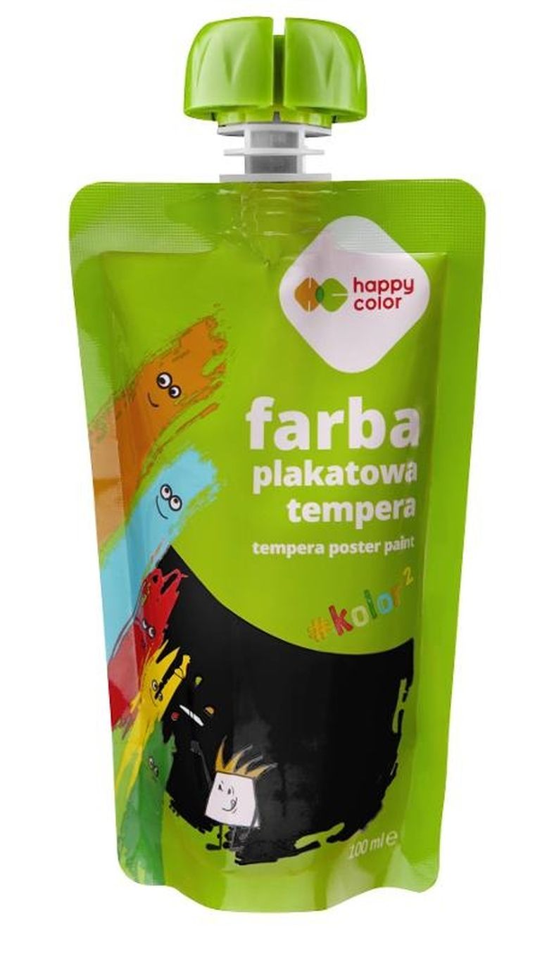 Happy Color, farba plakatowa, tempera, czarny, 100 ml