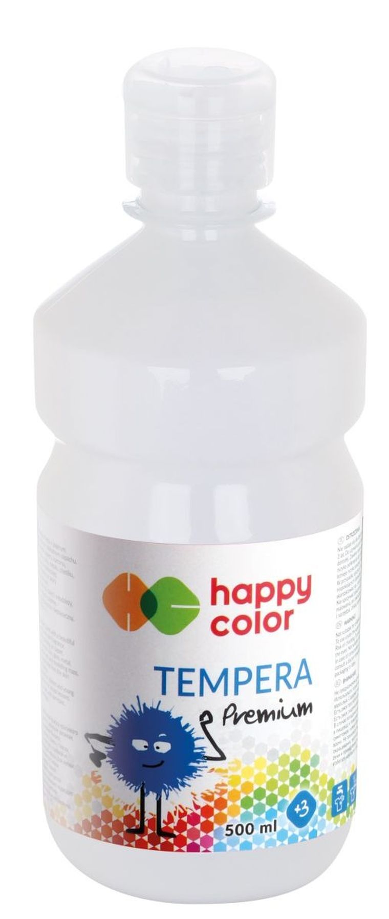 Happy Color, farba tempera, premium, biały, 500 ml