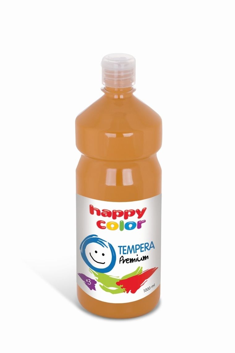 Happy Color, farba tempera, premium, brązowy, 1000 ml
