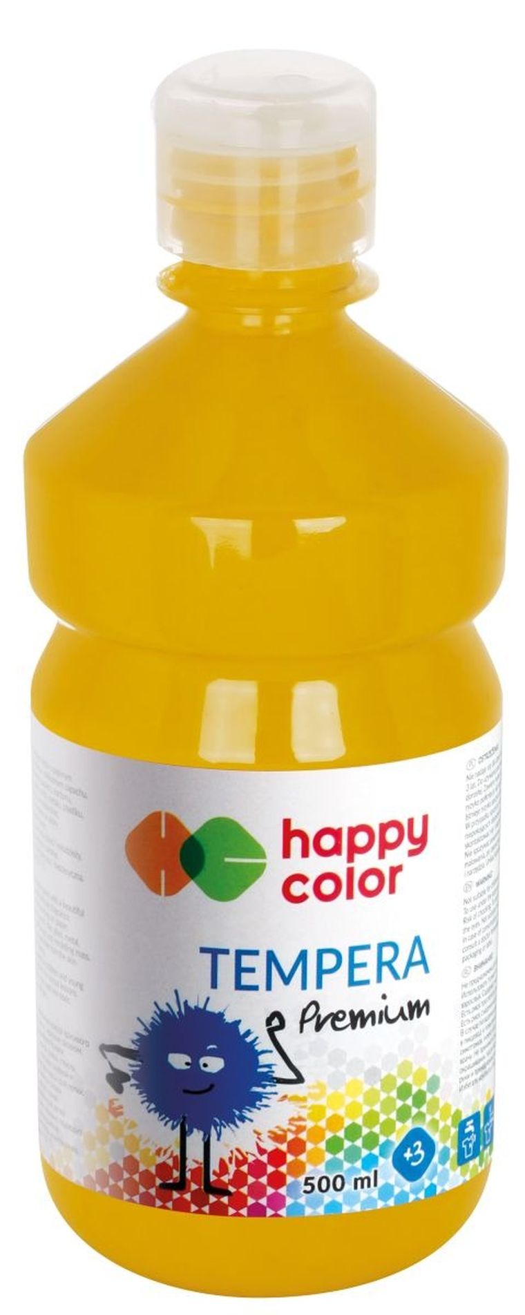 Happy Color, farba tempera, premium, ciemnożółty, 500 ml