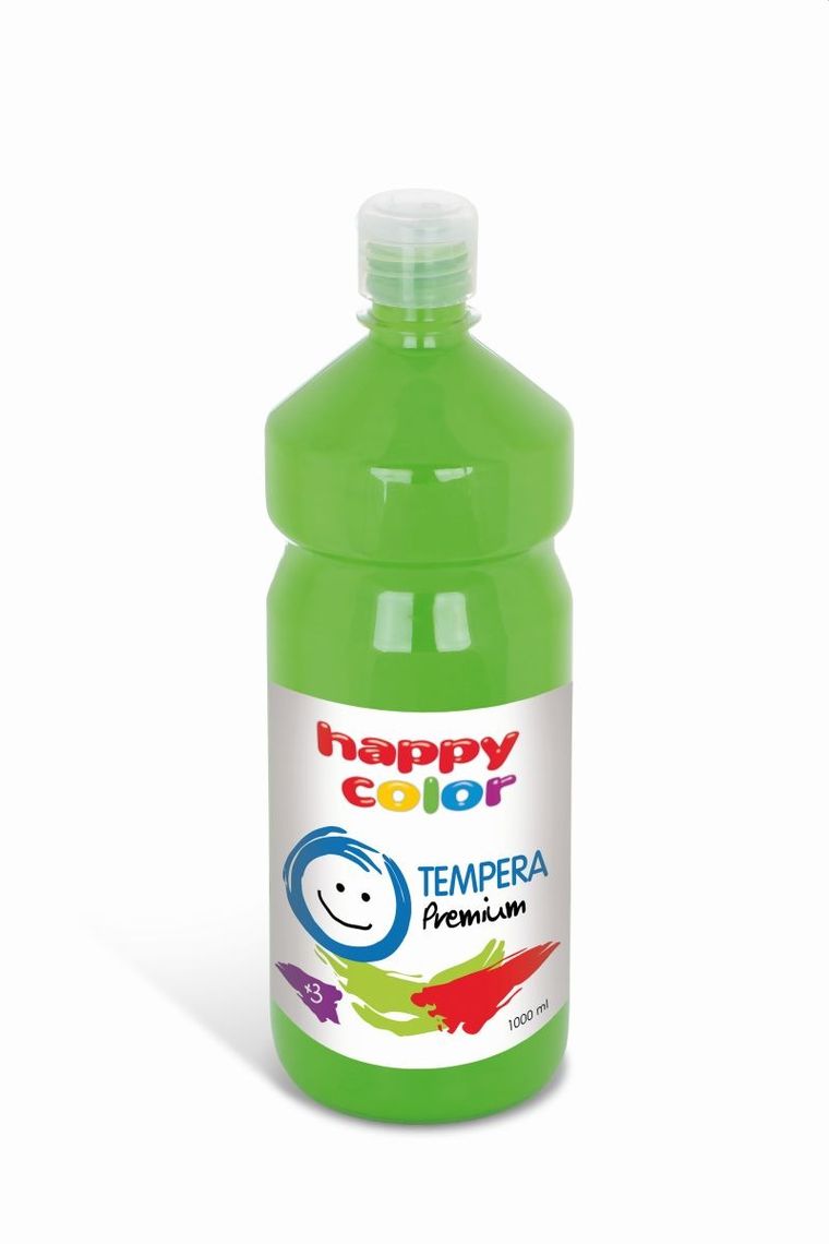 Happy Color, farba tempera, premium, jasnozielony, 1000 ml