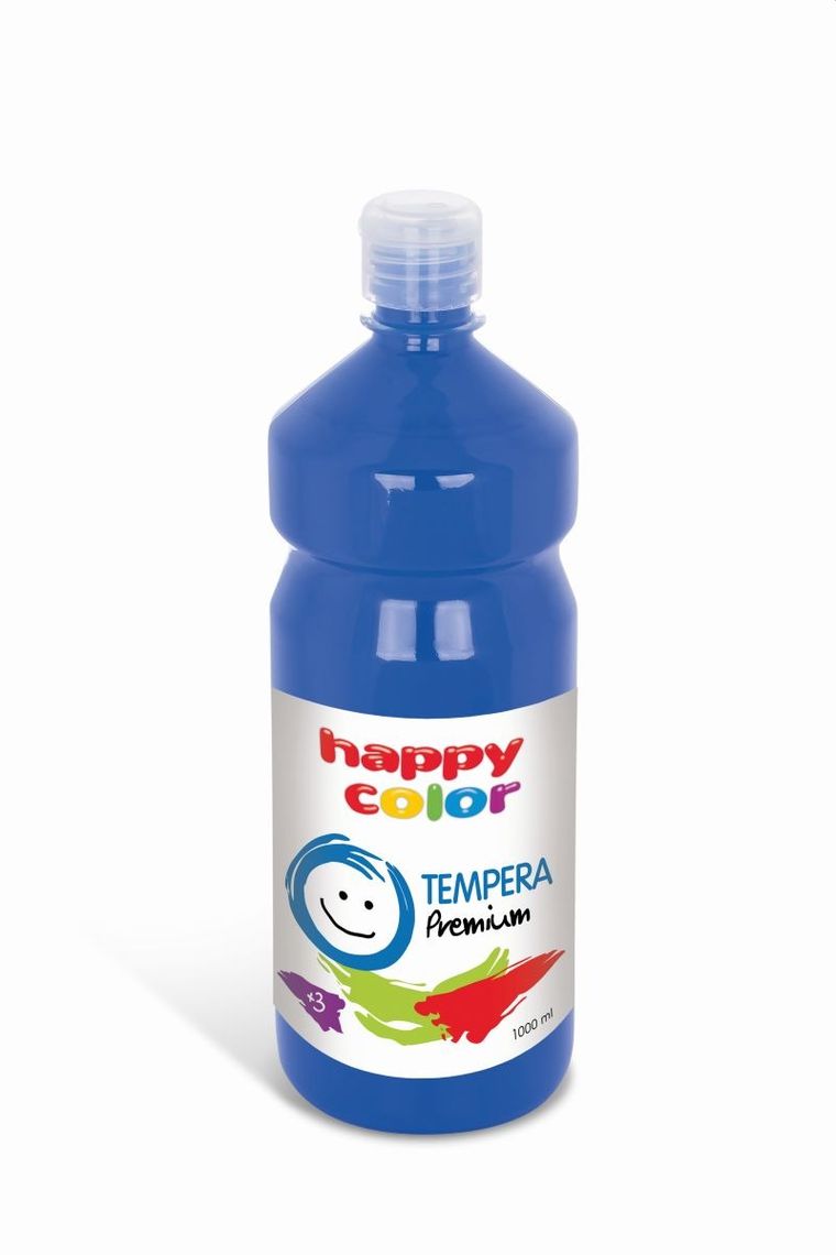 Happy Color, farba tempera, premium, niebieski, 1000 ml