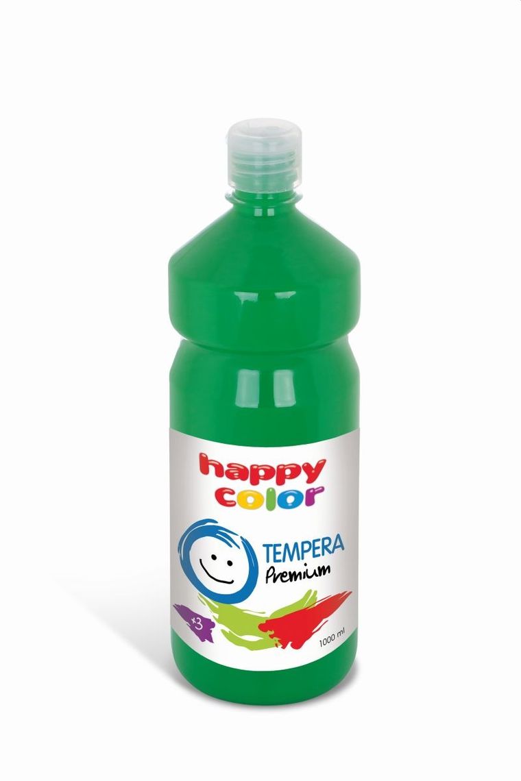 Happy Color, farba tempera, premium, zielony, 1000 ml
