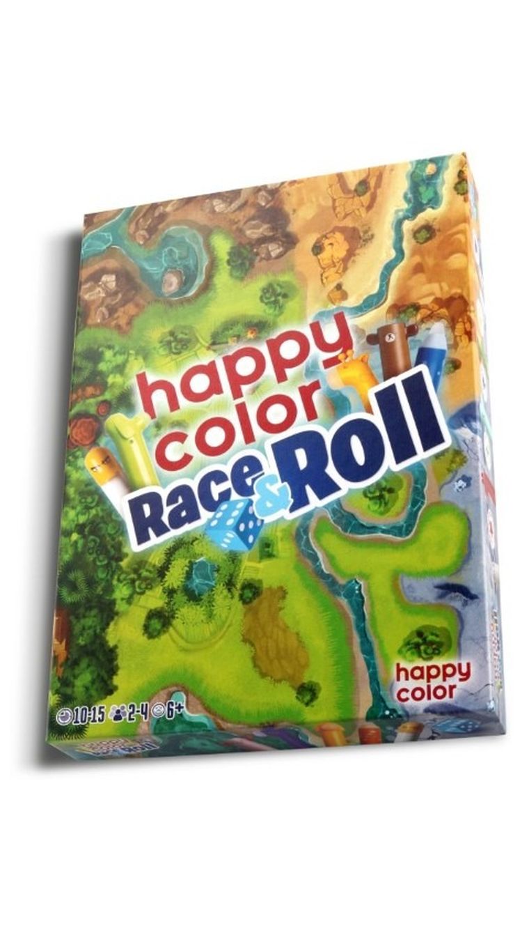 Happy Color, gra rodzinna ROLL&RACE, z długopisami wymazywalnymi