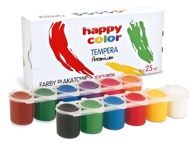 Happy color, Happy Tempera, farby plakatowe, 12 kolorów