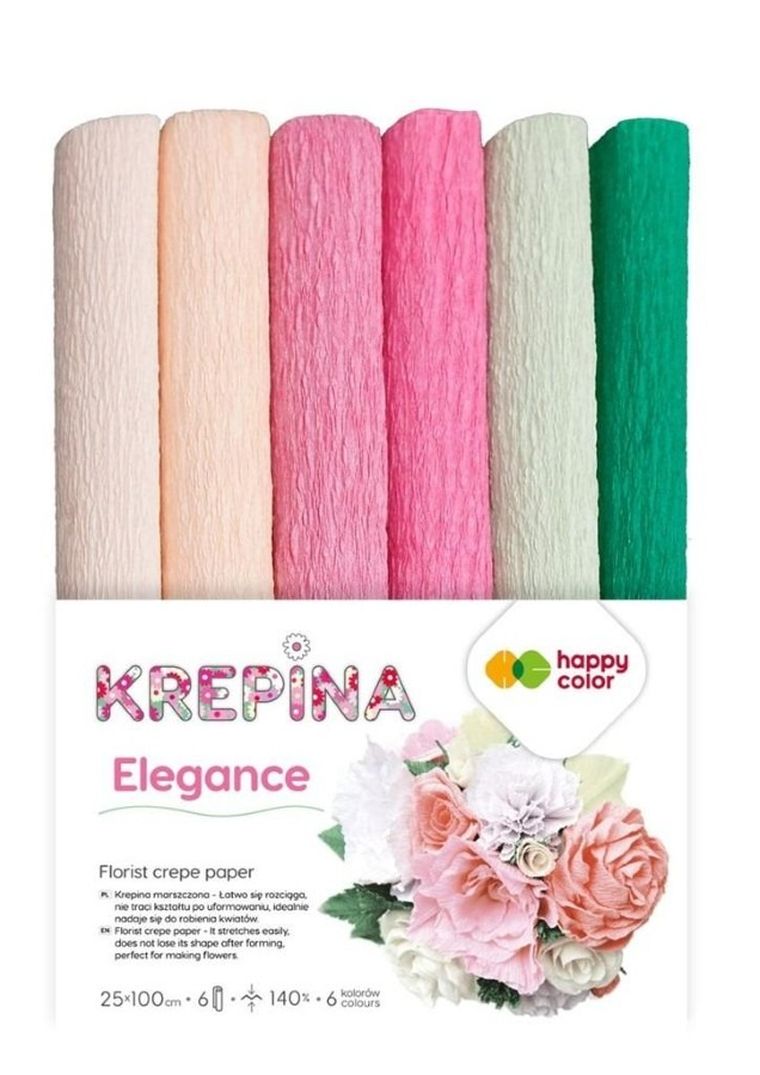Happy Color, krepina marszczona, 25-100 cm, 6 kolorów