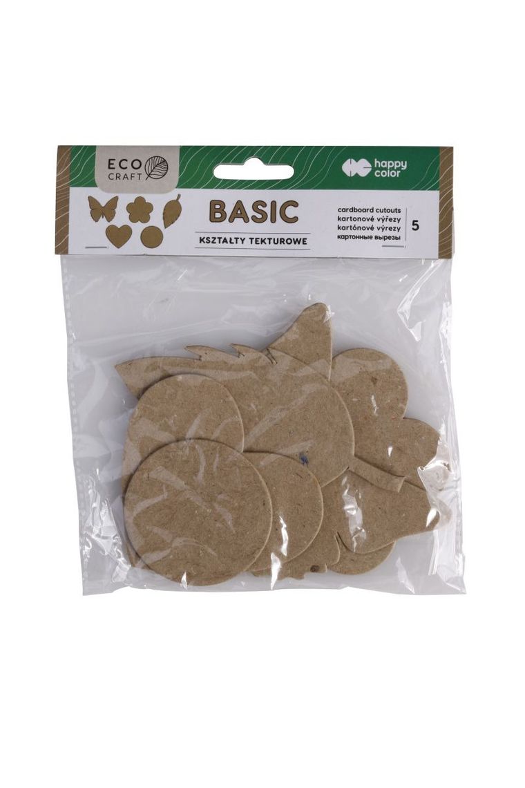 Happy Color, kształty tekturowe, Basic, 10-6 cm, 5 szt.