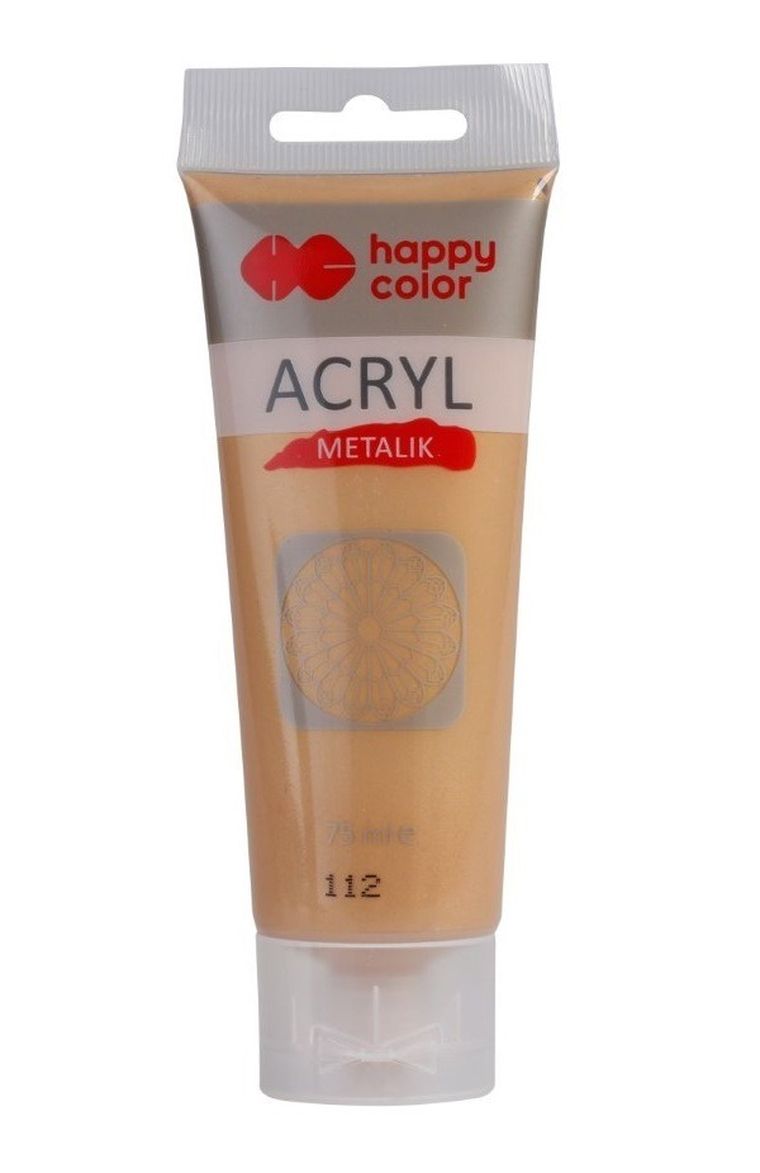 Happy Color, Metalik, farba akrylowa, blade złoto, 75 ml
