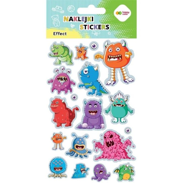 Happy Color, naklejki, Monsters, 10-20 cm