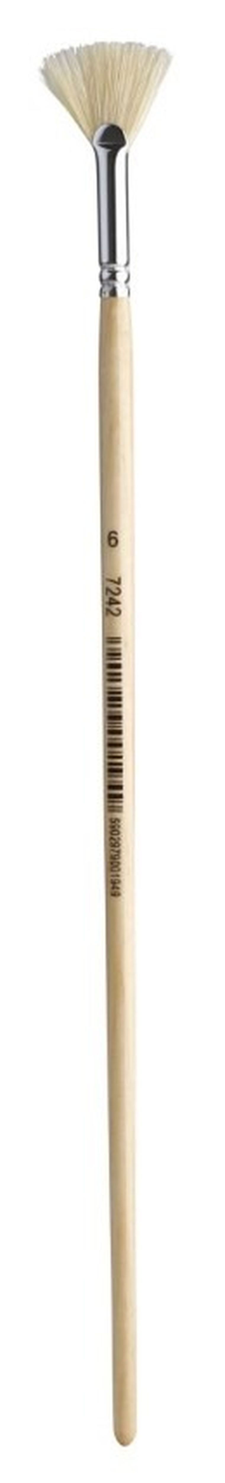 Happy Color, pędzel hobby biała szczecina wachlarz, nr 6