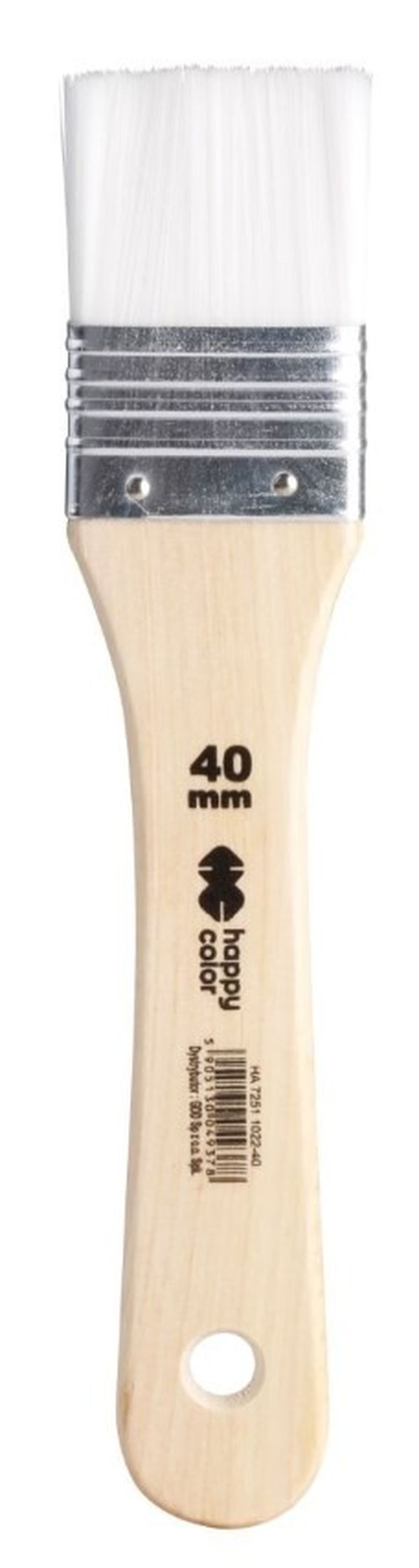 Happy Color, pędzel szeroki nylonowy, płaski, 40 mm