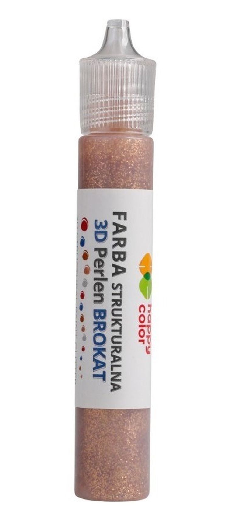 Happy Color, Perlen, farba strukturalna 3D, brokat szampański, 32 ml