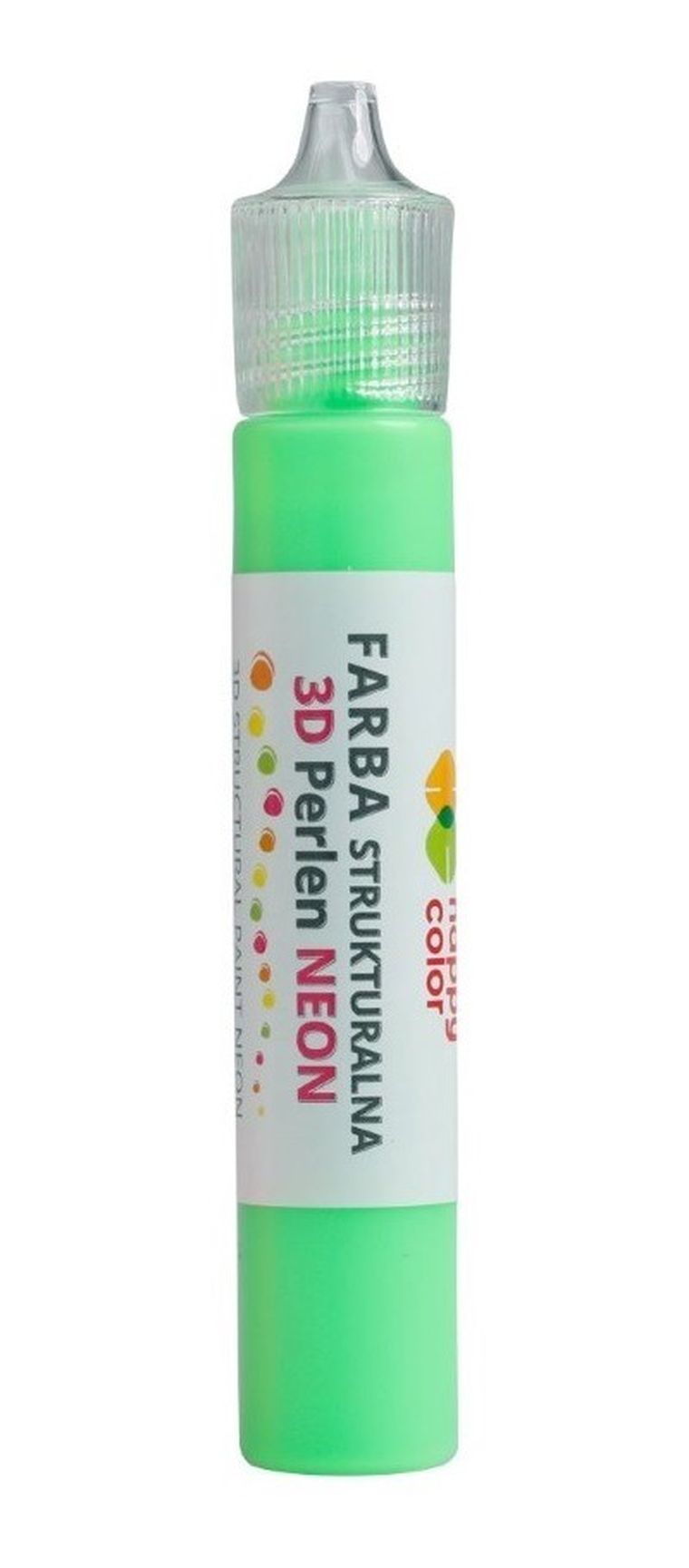Happy Color, Perlen, farba strukturalna 3D, neon zielony, 32 ml