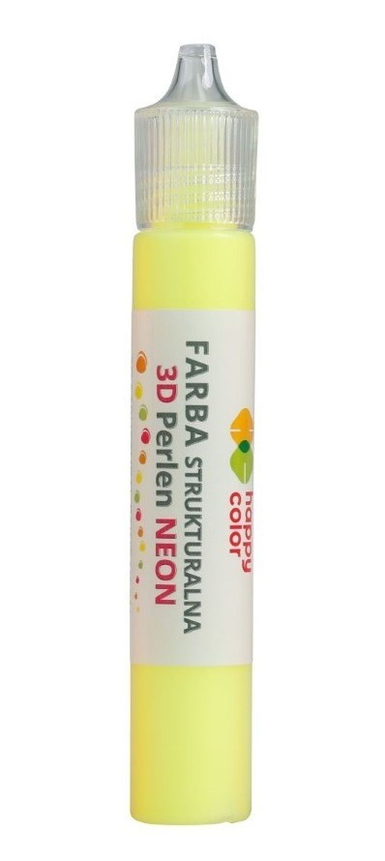 Happy Color, Perlen, farba strukturalna 3D, neon żółty, 32 ml