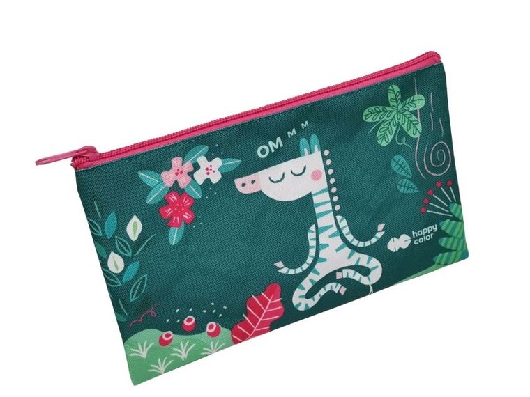 Happy Color, piórnik saszetka płaski z zamkiem, Afrykanki II