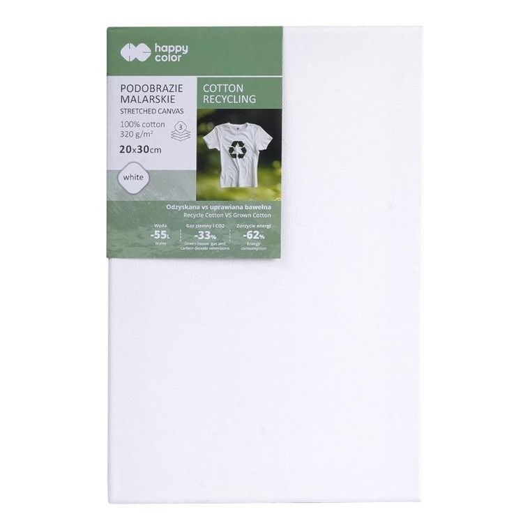 Happy Color, podobrazie malarskie, bawełna z recyclingu, 20-30 cm