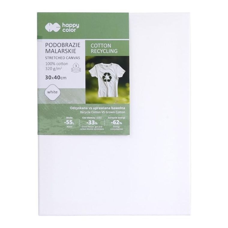 Happy Color, podobrazie malarskie, bawełna z recyclingu, 30-40 cm