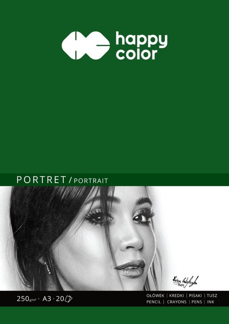 Happy Color, Portret Art, blok do portretów, A3, 20 arkuszy, 250g