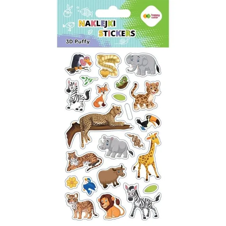 Happy Color, Puffy, naklejki 3D, Wildlife, 10-20 cm