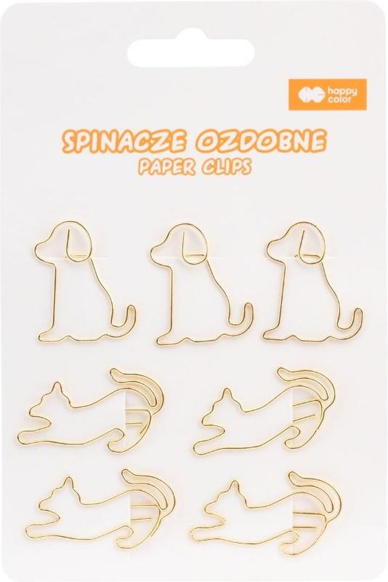 Happy Color, spinacze ozdobne, Zestaw Cat&dog, 7 Szt