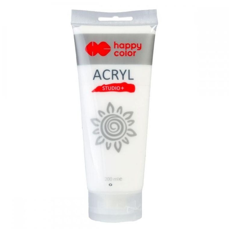 Happy Color, Studio, farba akrylowa, 200 ml, biel tytanowa