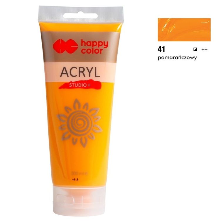 Happy Color, Studio, farba akrylowa, 200 ml, pomarańczowy