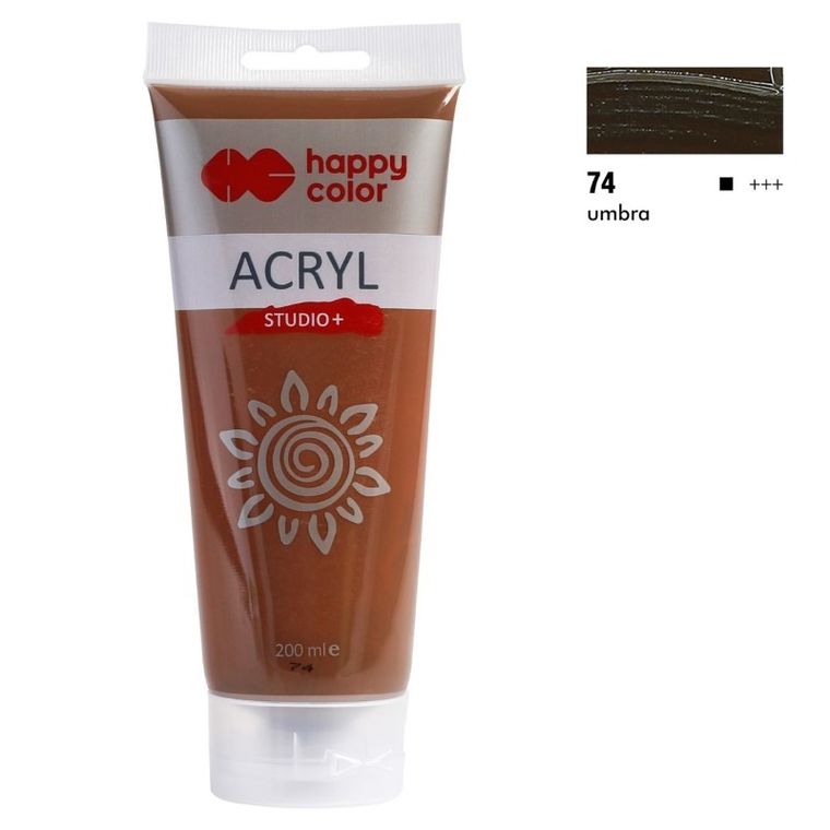 Happy Color, Studio, farba akrylowa, 200 ml, umbra