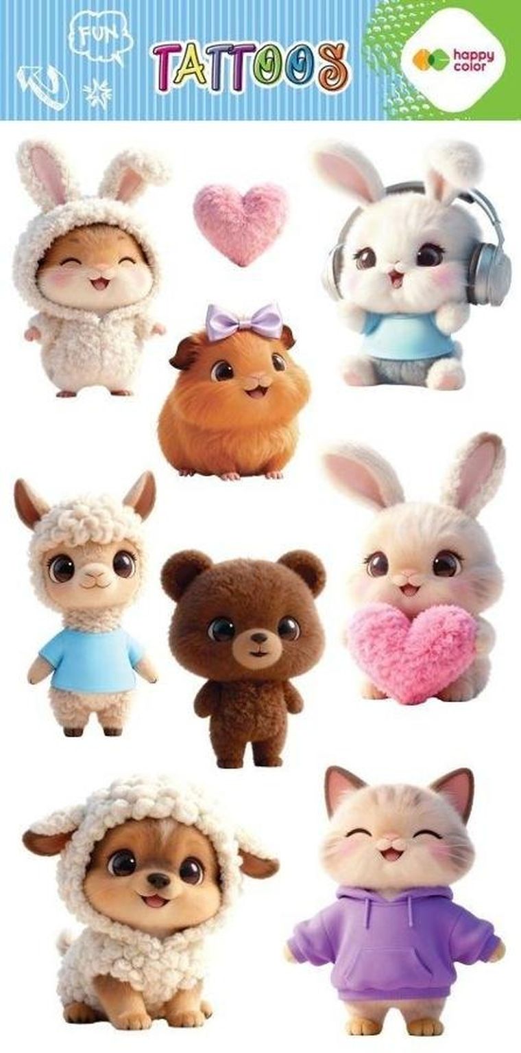 Happy Color, tatuaże zmywalne, Sweet Kawaii