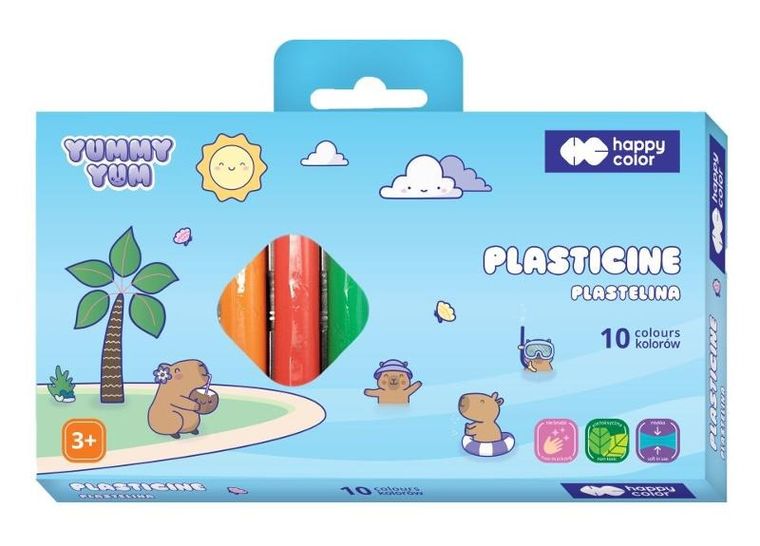 Happy Color, Yummy Yum, plastelina szkolna, Kapibara, 10 kolorów
