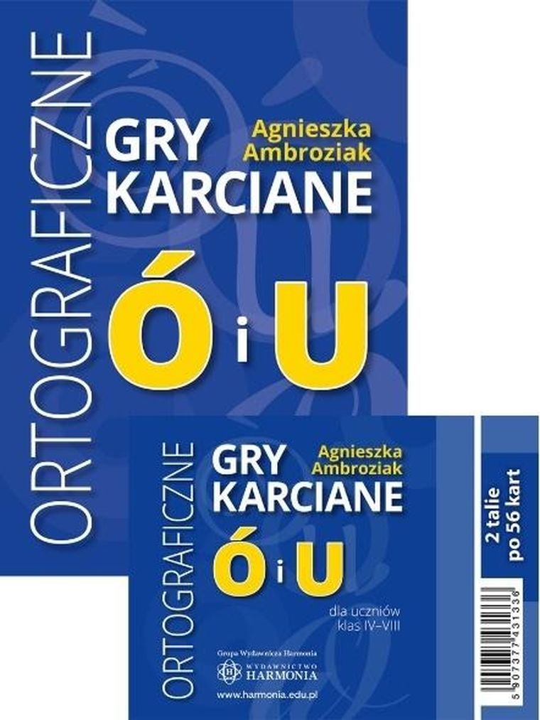 Harmonia, Ortograficzne gry karciane, ó i u, klasy 4-8, gra edukacyjna