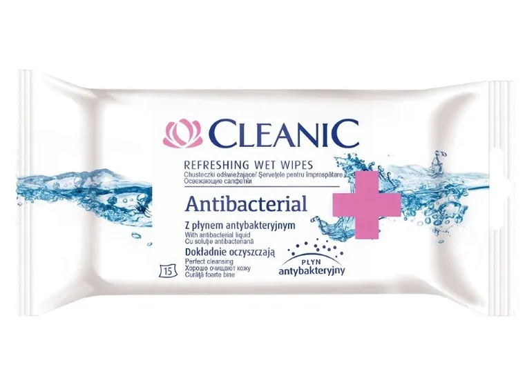 Harper Hygienics, Antibacterial, chusteczki odświeżające z płynem antybakteryjnym, 15 szt.