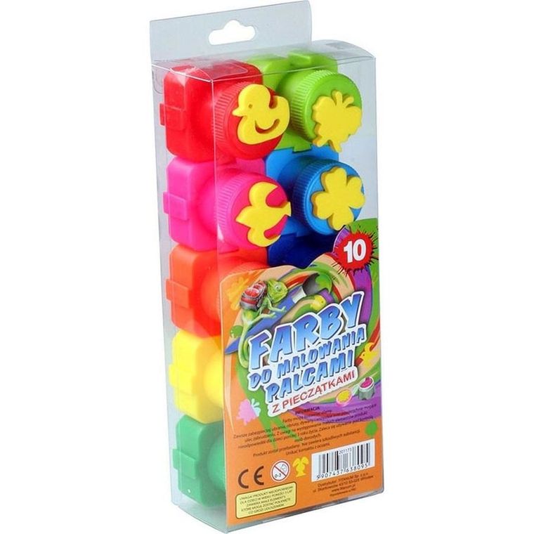 Hasta, farby do malowania palcami z pieczątkami, 10 kolorów