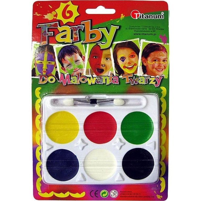 Hasta, farby do twarzy, 6 kolorów
