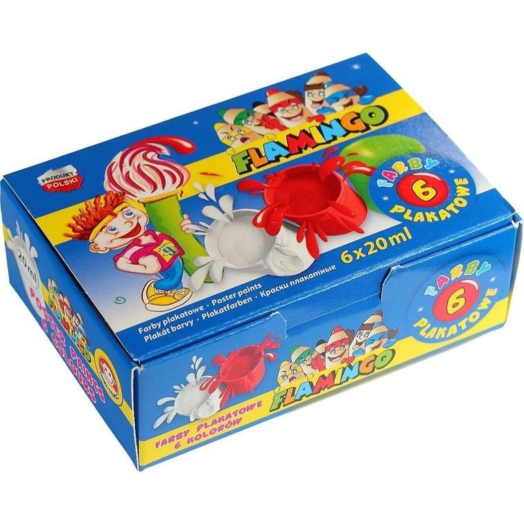 Hasta, Flamingo, farby plakatowe, 6 kolorów, 20 ml
