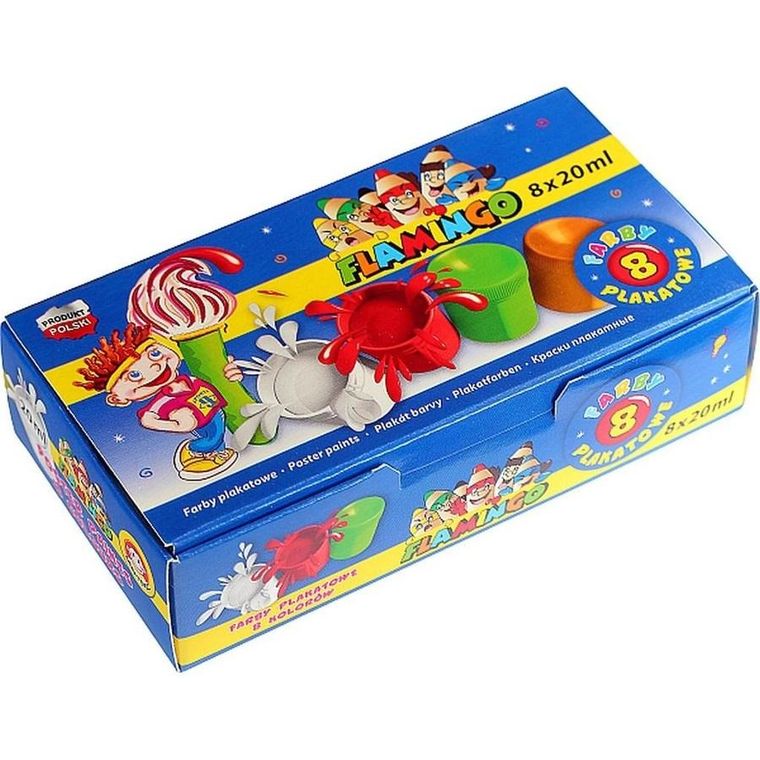 Hasta, Flamingo, farby plakatowe, 8 kolorów, 20 ml