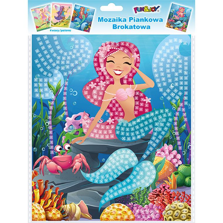 Hasta, Fun&Joy, brokatowa mozaika piankowa, Syrenka, 1 szt.