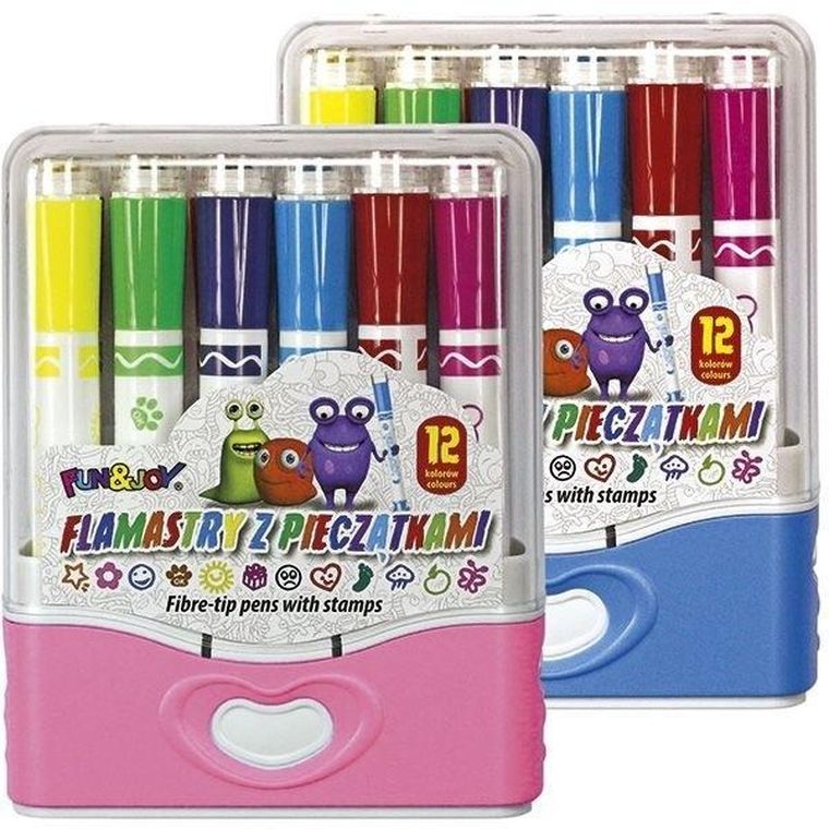 Hasta, Fun&Joy, flamastry z pieczątkami, 12 kolorów