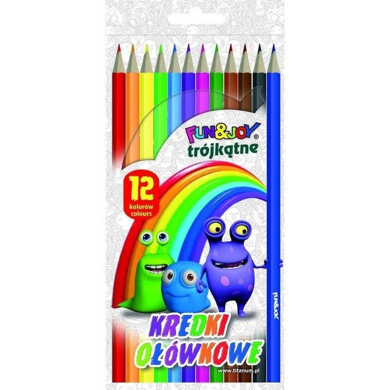 Hasta, Fun&joy, trójkątne kredki ołówkowe, 12 kolorów