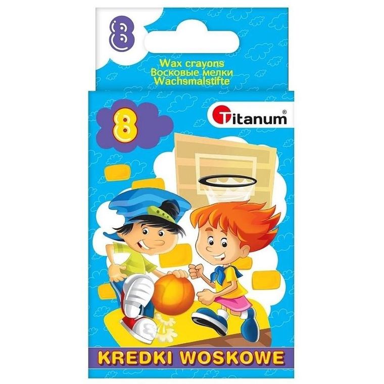 Hasta, kredki woskowe, 8 kolorów, Titanum