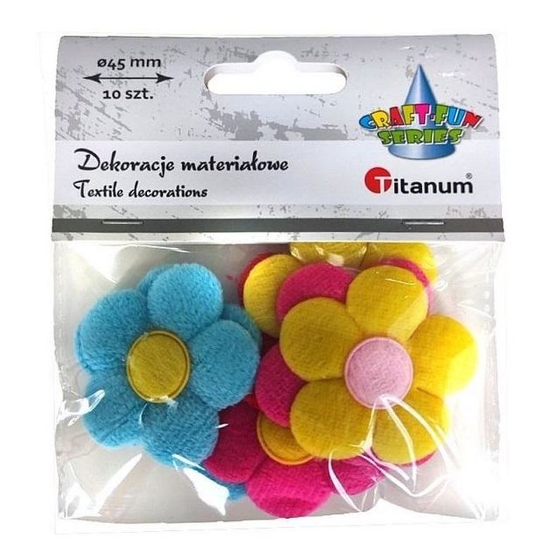 Hasta, materiałowe kwiaty, 45-45mm, 10 szt.