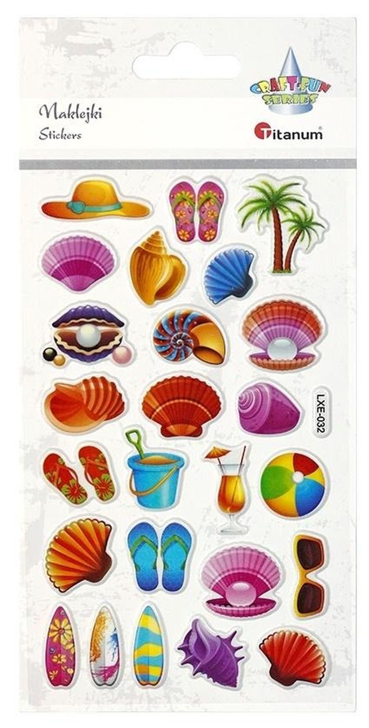 Hasta, Titanum Craft-fun Series, naklejki wypukłe, lato, plaża