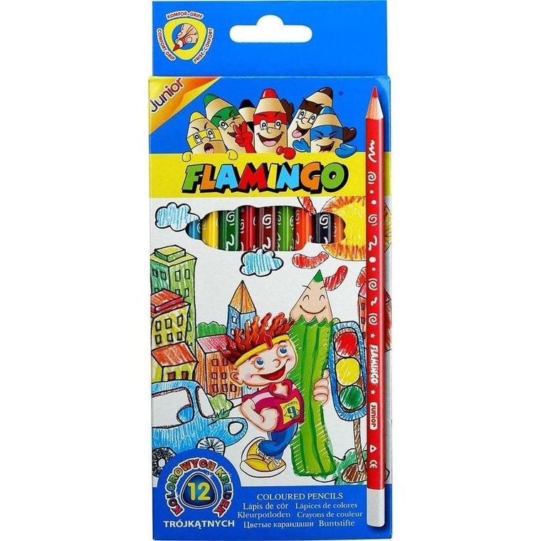 Hasta, trójkątne kredki Olo, flamingo junior