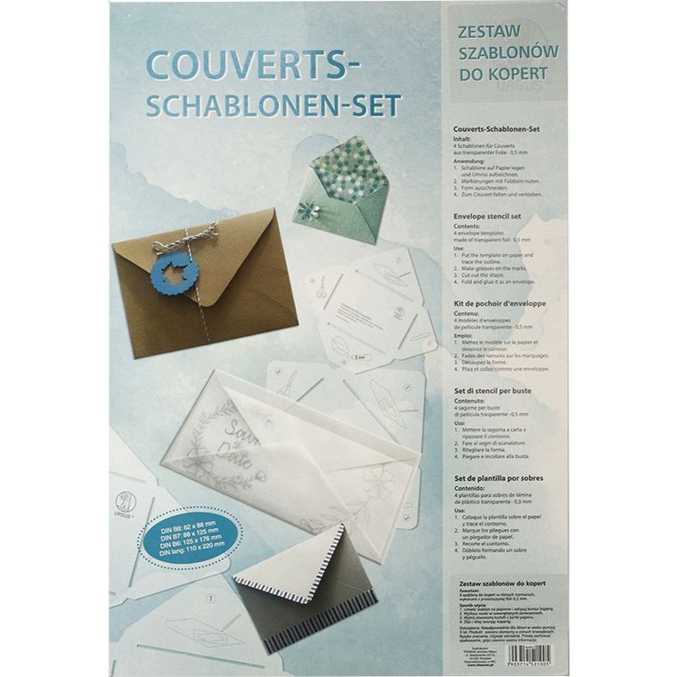 Hasta, zestaw 4 szablonów do kopert B8, B7, B6, DL