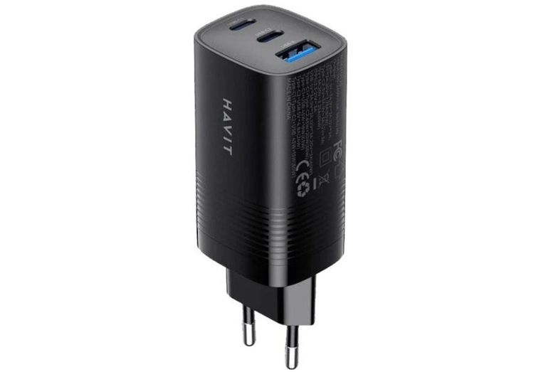 Havit, ładowarka, UC20 EU USB-C+USB-C+USB-A, czarny